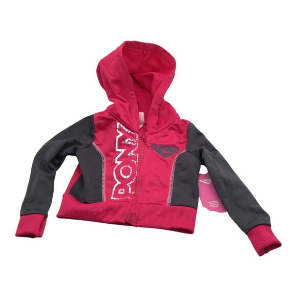 Pony Baby Girl 12M Sweatsuit Pink & Black Hoodie Pants Set Polyester Graphic - Picture 4 of 12